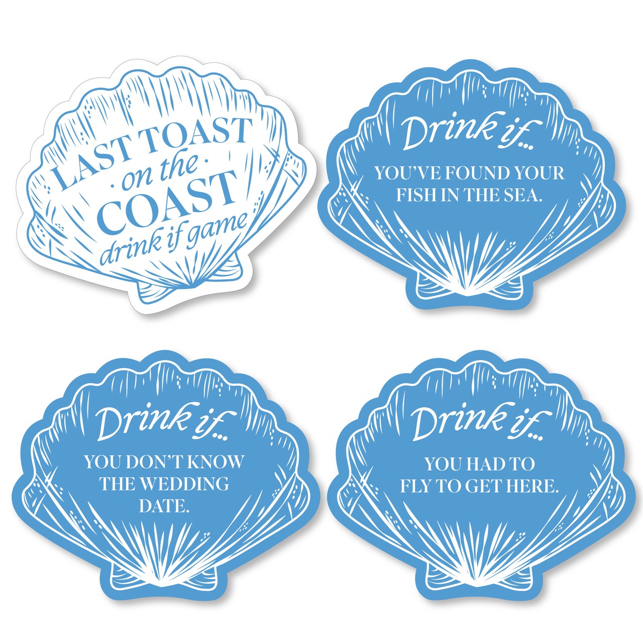 Big Dot of Happiness Last Toast on the Coast Drink If Party Game, Coastal Bride Beach Bachelorette Game Cards – Set of 24